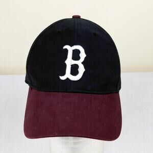Boston Red Sox Hat Black Maroon Brim 47 Brand Adjustable MLB OSFA